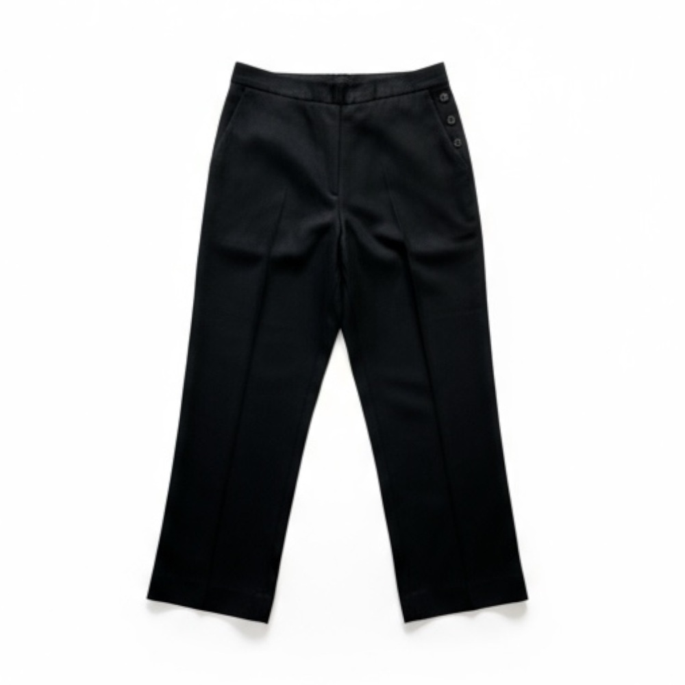 Ralph Lauren Black Label Straight Leg Linen Pants - Black